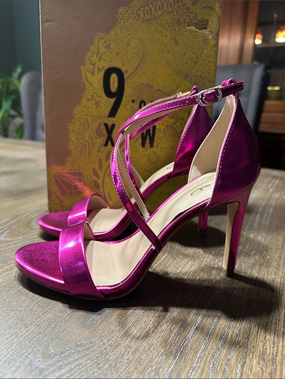 Mix No. 6 Metallic Magenta Strappy High Heels